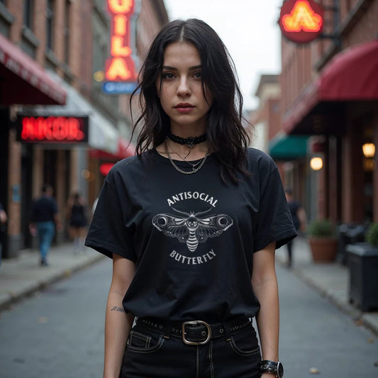 AntiSocial Butterfly Black T-Shirt