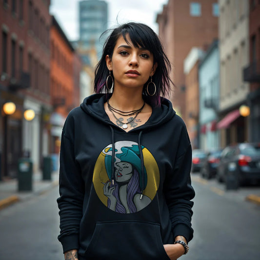 Vintage Vamp Cropped Hoodie